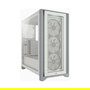 Corsair iCue 4000X RGB Caja ATX Midi Tower Gaming blanca con ventana lateral de cristal templado