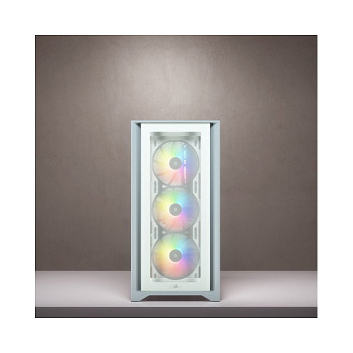 Corsair iCue 4000X RGB Caja ATX Midi Tower Gaming blanca con ventana lateral de cristal templado