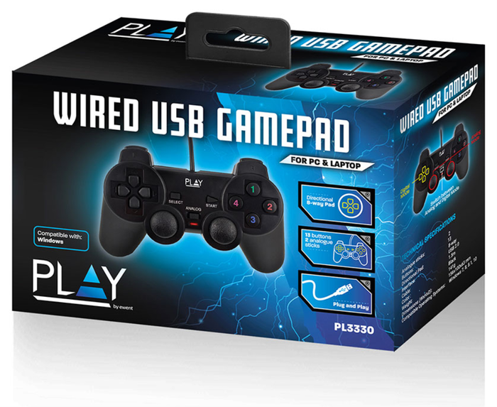 EWENT Gamepad PL3330 Negro USB 2.0 EWENT Gamepad PL3330 Negro USB 2.0