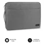 Subblim SUB-LS-0PS0002 Funda Urban para Portátil 14", Sleeve Delgado y Ligero, Poliéster 600D Impermeable, Acolchada, con Asa Retráctil y Bolsillo Frontal, Color Gris