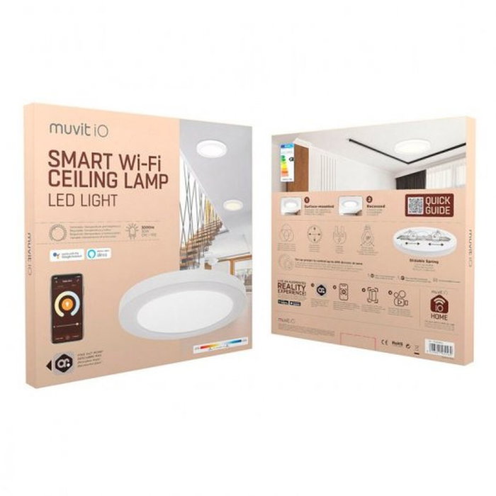Foco empotrable Muvit iO Blanco 30 W 3000 lm 330 mm Wi-Fi