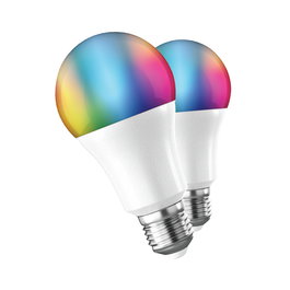 Muvit Bombilla Inteligente A60 E27 9W LED Multicolor y Blanca, Pack 2 uds