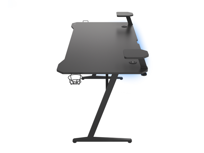 GENESIS Escritorio Gaming Holm 510 RGB Negro 160x75cm con Iluminación LED y Cargador Inalámbrico para Jugadores Profesionales