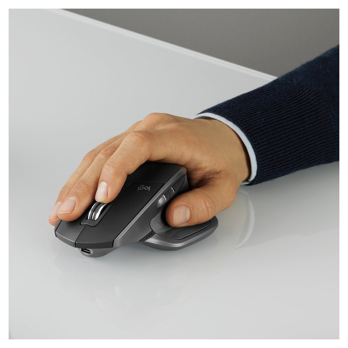 Logitech MX Master 2S Ratón Inalámbrico, Mano Derecha, Láser, RF Wireless + Bluetooth, 4000 DPI, Grafito