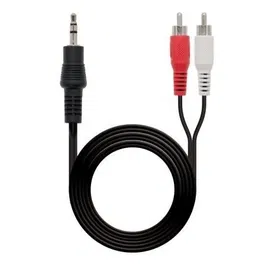 NANO CABLE Cable Audio Jack 3.5mm a 2x RCA Macho, 1.5m Negro
