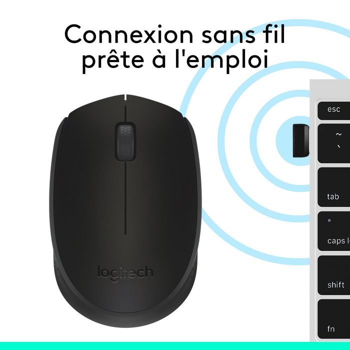 Logitech M171 Ratón Inalámbrico, RF Wireless, Pilas Alcalinas, Negro