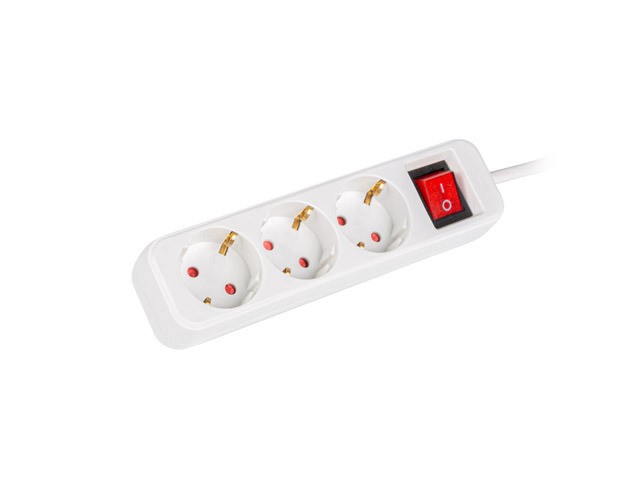 Lanberg Regleta 3 tomas Schuko blanca con cable de 1,5 m Lanberg Regleta 3 tomas Schuko blanca con cable de 1,5 m