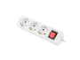 Lanberg Regleta 3 tomas Schuko blanca con cable de 1,5 m