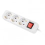 Lanberg Regleta 3 Tomas Schuko con Protección, Cable 1.5m, Blanca