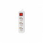 Lanberg Regleta 3 Tomas Schuko con Protección, Cable 1.5m, Blanca