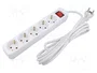 Lanberg Regleta 5 tomas Schuko con protección infantil, cable 3m, Blanca PS1-05F-0300-W