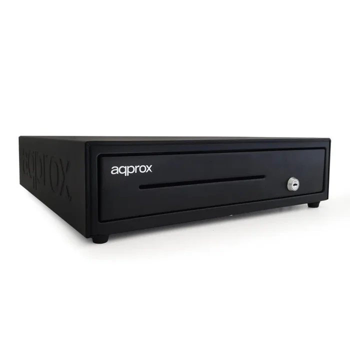 Approx appPOSPACK4180 Kit TPV con Impresora Térmica de Recibos 80mm (203x203 DPI), Lector de Códigos de Barras 1D, Cajón Portamonedas y Pack Rollos Papel - Negro