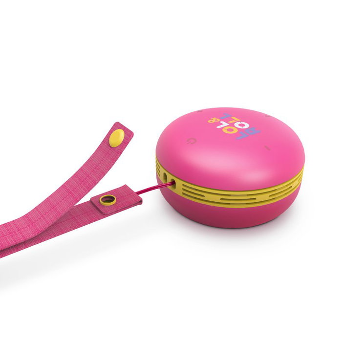 Energy Sistem Altavoz Bluetooth LOL&ROLL Pop Kids, Altavoz Portátil Inalámbrico para Niños, Color Rosa