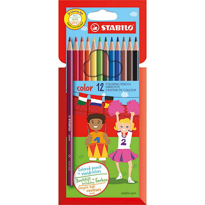 Stabilo Lápices de Colores Color Estuche de 12 (Básicos + Fluor) Stabilo Lápices de Colores Color Estuche de 12 (Básicos + Fluor)