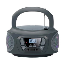 Fonestar sistem Boom - One - G Radio CD USB FM Portátil con Entrada Auxiliar y Efectos Luminosos, Gris