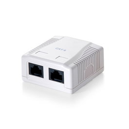 Equip Roseta Superficie Categoría 5E 2X Conexiones LSA-IDC Blanco RAL 9010 Contactos Chapados en Oro