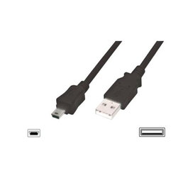 Equip Cable USB 2.0 Tipo A a Mini 4pin/5pin Macho Triple Blindado Negro Contacto Flash Oro
