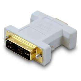EQUIP Adaptador DVI-I a VGA 118945, Conector DVI-A Macho a VGA Hembra, Resolución 1280 x 1024, Color Beige, para Monitores y Proyectores