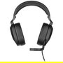 Corsair HS65 Auriculares Gaming Supraaurales con Microfono Boom, Cancelación de Ruido, 1.5 m Cable USB, Negro Carbono, 20-20000 Hz, 111 dB
