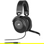 Corsair HS65 Auriculares Gaming Supraaurales con Microfono Boom, Cancelación de Ruido, 1.5 m Cable USB, Negro Carbono, 20-20000 Hz, 111 dB