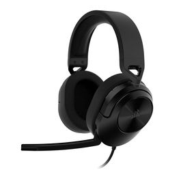 Corsair HS65 Auriculares Gaming Supraaurales con Microfono Boom, Cancelación de Ruido, 1.5 m Cable USB, Negro Carbono, 20-20000 Hz, 111 dB