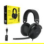 Corsair HS65 Auriculares Gaming Supraaurales con Microfono Boom, Cancelación de Ruido, 1.5 m Cable USB, Negro Carbono, 20-20000 Hz, 111 dB