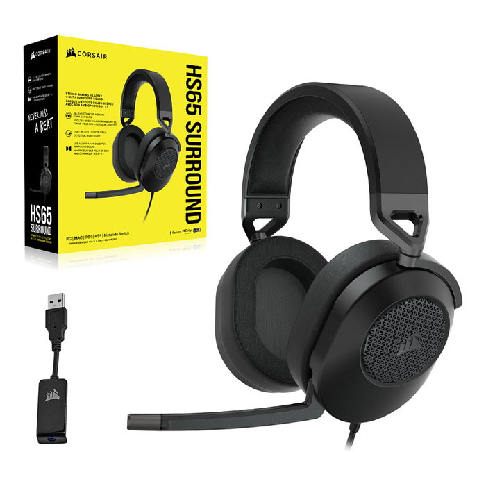 Corsair HS65 Surround Carbon Auriculares Gaming Alámbricos Supraaurales con Micrófono Boom 20-20000 Hz Corsair HS65 Surround Carbon Auriculares Gaming Alámbricos Supraaurales con Micrófono Boom 20-20000 Hz