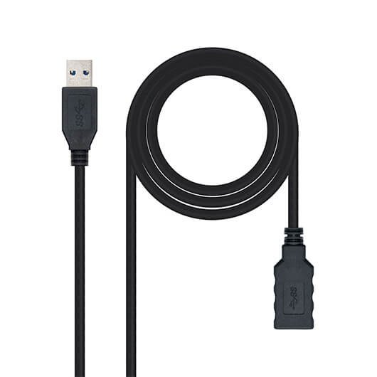 NANO CABLE Cable Alargador USB 3.0 A Macho a A Hembra 1m Negro