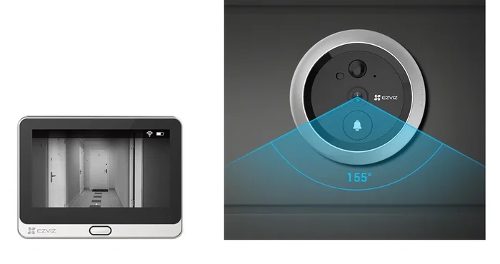 EZVIZ DP2C Mirilla Inteligente 2 MP con Monitor de 4.3 pulgadas, Plata