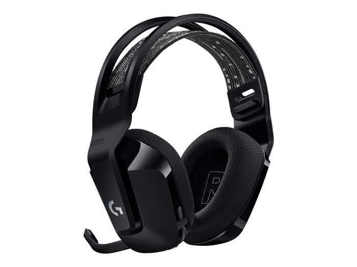 Logitech G G733 Auricular Gaming Inalámbrico con Micrófono Desmontable Blue VO!CE, RGB LIGHTSYNC, 29h Batería, para PC y Consola - Negro