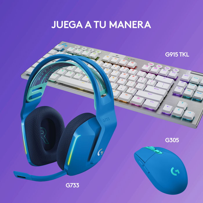 Logitech G733 Auriculares Gaming Inalámbricos LIGHTSPEED Azul Logitech G733 Auriculares Gaming Inalámbricos LIGHTSPEED Azul