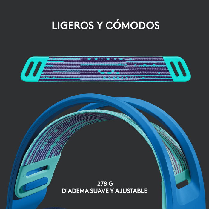 Logitech G733 Auriculares Gaming Inalámbricos LIGHTSPEED Azul Logitech G733 Auriculares Gaming Inalámbricos LIGHTSPEED Azul