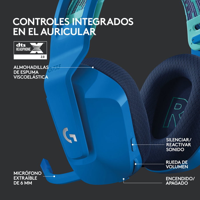 Logitech G733 Auriculares Gaming Inalámbricos LIGHTSPEED Azul Logitech G733 Auriculares Gaming Inalámbricos LIGHTSPEED Azul