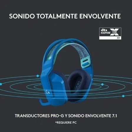 Logitech 981-000943 Auriculares Gaming Inalámbricos G733 Azules con Micrófono