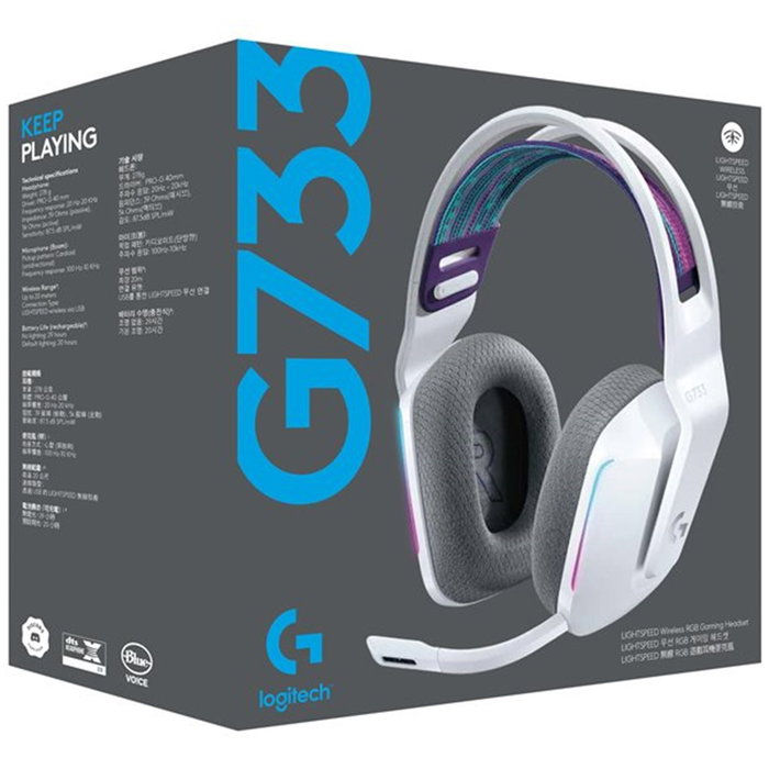 Logitech G G733 Auriculares Gaming Inalámbricos LIGHTSPEED con Micrófono Desmontable, Batería de hasta 29h, RGB, para PC, PS4, PS5, Azul