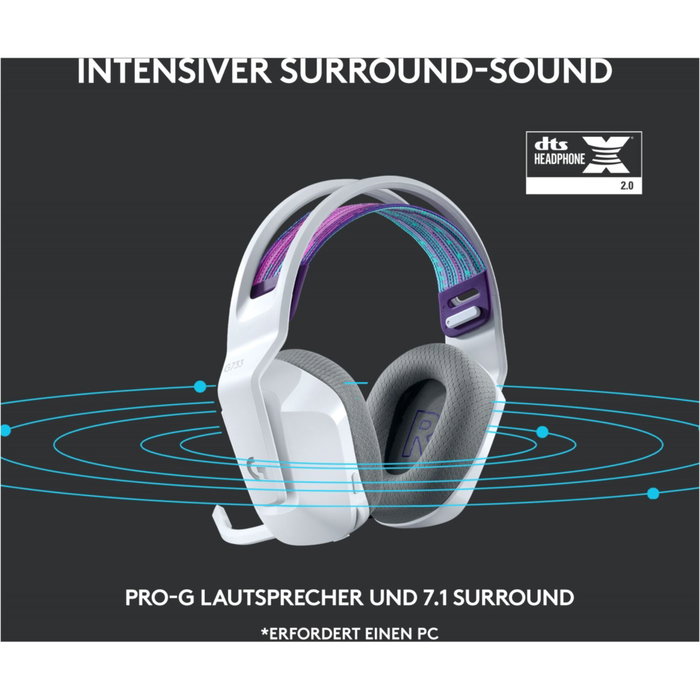 Logitech G733 LIGHTSPEED Wireless Gaming Auriculares Blanco