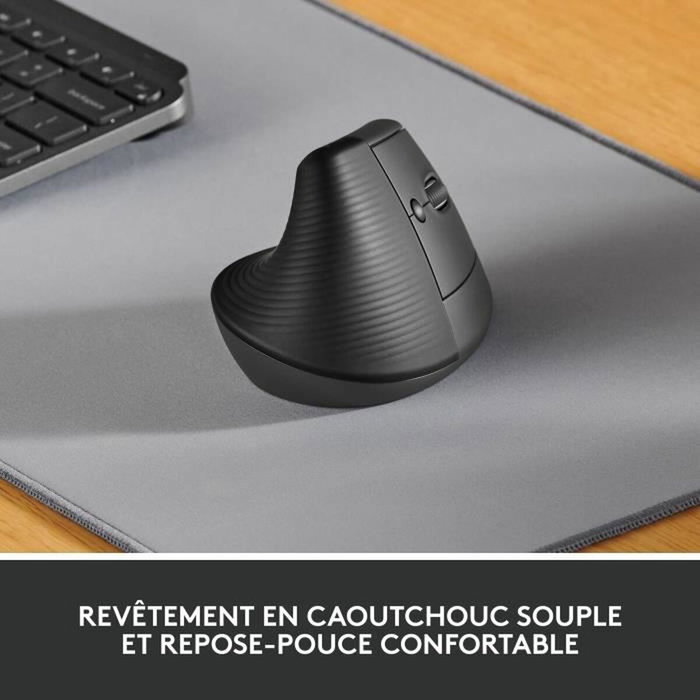 Logitech Lift Ratón Vertical Ergonómico Inalámbrico Grafito