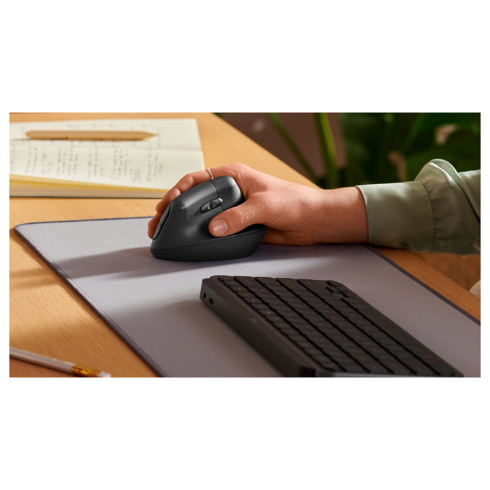 Logitech Lift Ratón Vertical Ergonómico Inalámbrico Grafito