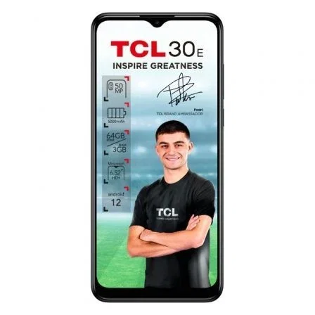 Smartphone TCL 30E 3GB/ 64GB/ 6.52"/ Gris Espacial