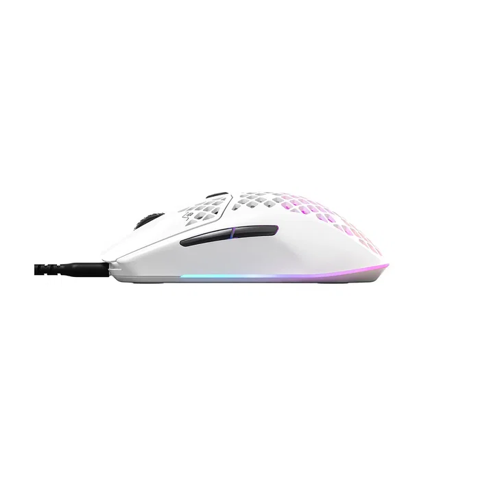 SteelSeries Aerox 3 Ratón Gaming Blanco USB Tipo C 8500 DPI
