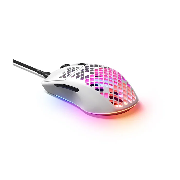 SteelSeries Aerox 3 Ratón Gaming Blanco USB Tipo C 8500 DPI