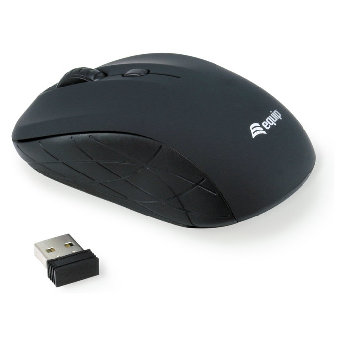 Equip Mini Ratón Óptico Inalámbrico Negro