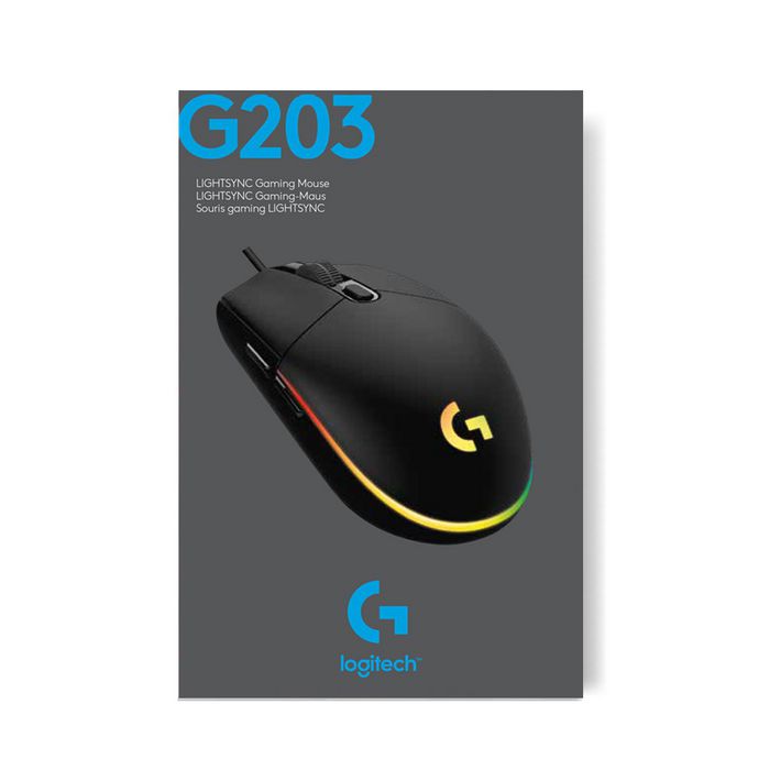 Logitech G203 LIGHTSYNC Gaming Mouse, USB Type-A, Negro