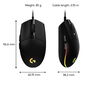 Logitech G203 LIGHTSYNC Gaming Mouse, USB Type-A, Negro