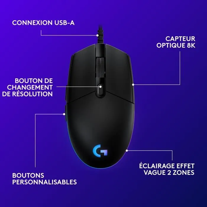 Logitech G203 Lightsync Gaming Mouse Negro
