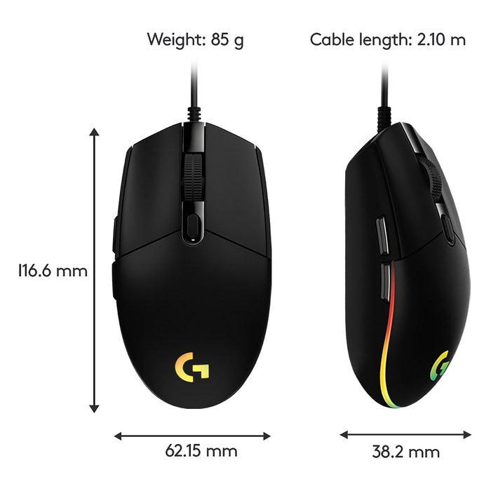 Logitech G203 Lightsync Gaming Mouse Negro