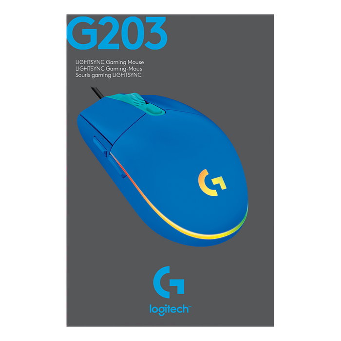 Logitech 910-005798 G203 Lightsync Gaming Mouse Azul, 8000 DPI, 1 ms, USB