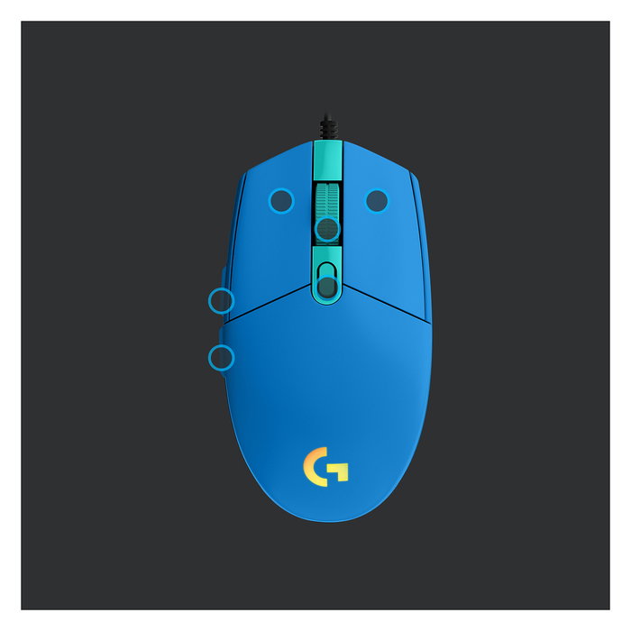 Logitech 910-005798 G203 Lightsync Gaming Mouse Azul, 8000 DPI, 1 ms, USB