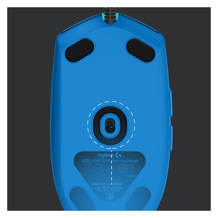 Logitech 910-005798 G203 Lightsync Gaming Mouse Azul, 8000 DPI, 1 ms, USB