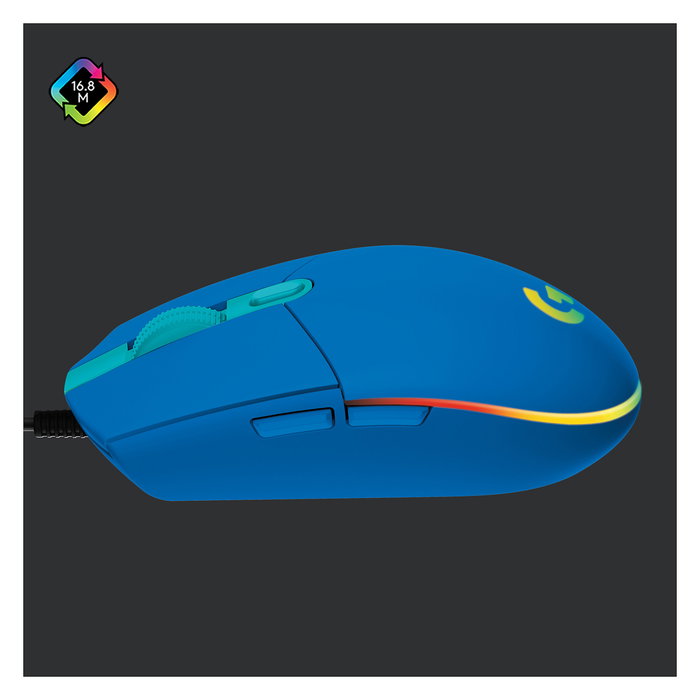 Logitech 910-005798 G203 Lightsync Gaming Mouse Azul, 8000 DPI, 1 ms, USB